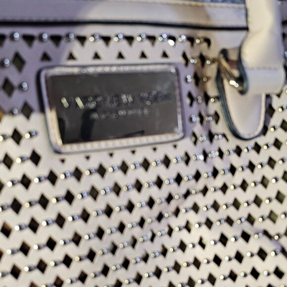 Marc New York by Andrew Marc Beige Satchel – Perforated Design, Logo Plate - Picture 2 of 9